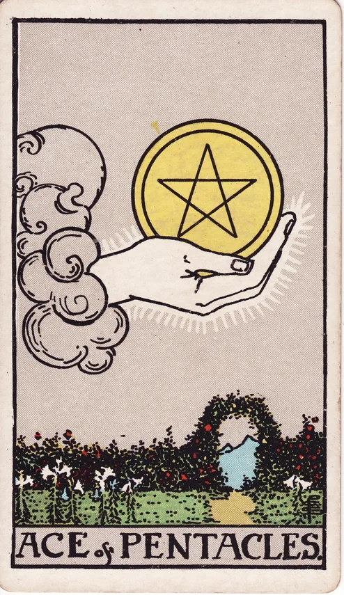 Ace of Pentacles, Rider-Waite-Smith tarot card