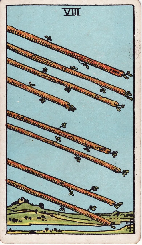 Eight of Wands, Rider-Waite-Smith tarot card