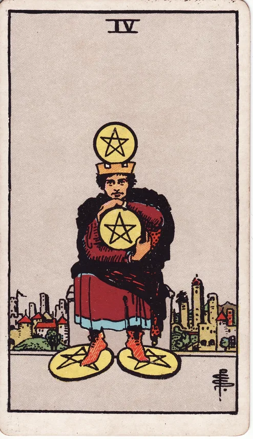 Four of Pentacles, Rider-Waite-Smith tarot card