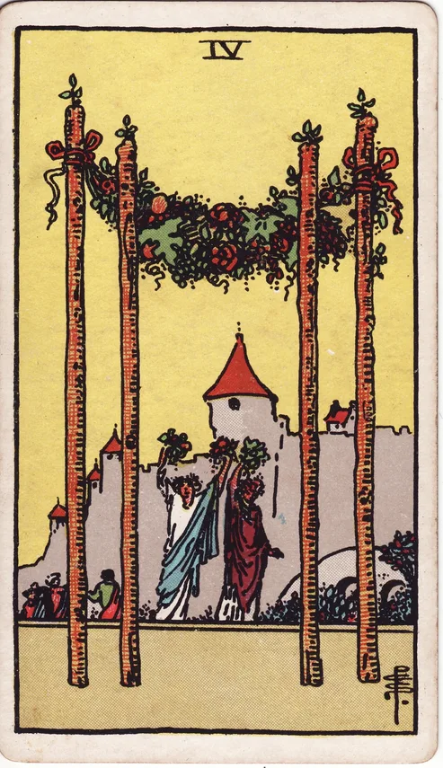 Four of Wands, Rider-Waite-Smith tarot card