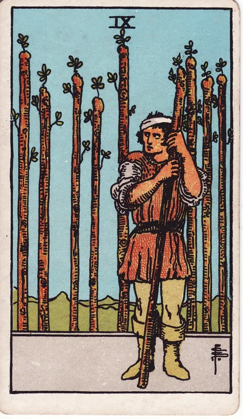 Nine of Wands, Rider-Waite-Smith tarot card