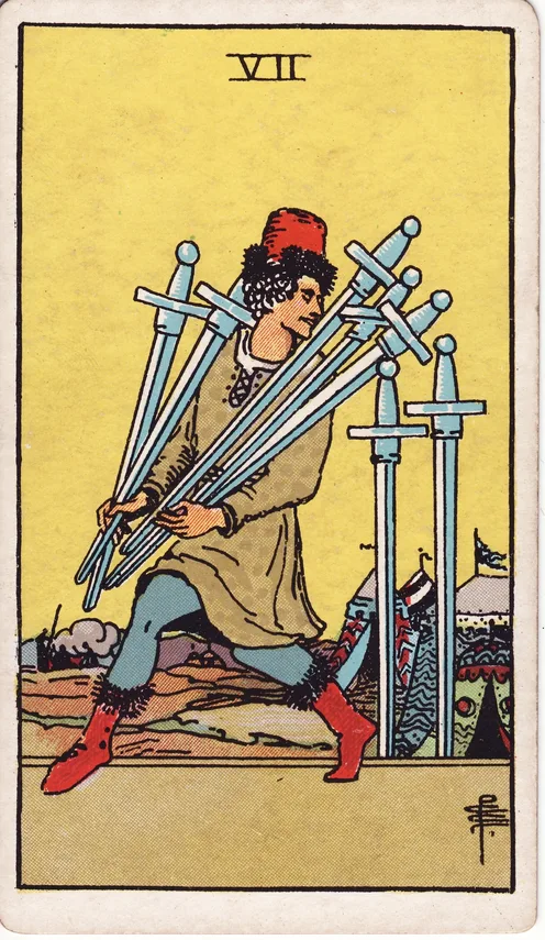 Seven of Swords, Rider-Waite-Smith tarot card