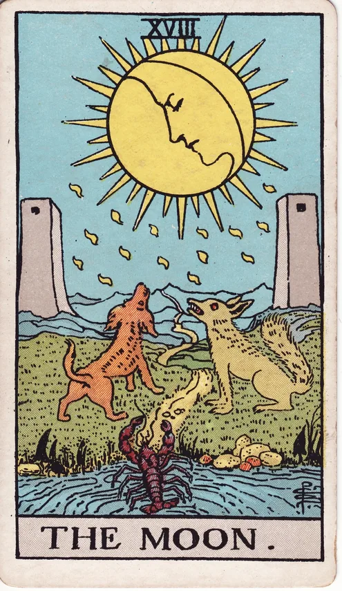 The Moon, Rider-Waite-Smith tarot card