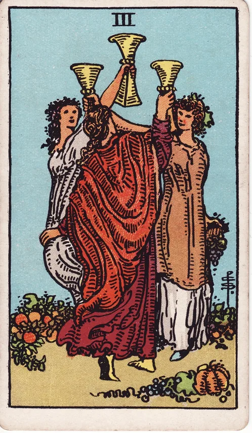 Three of Cups, Rider-Waite-Smith tarot card