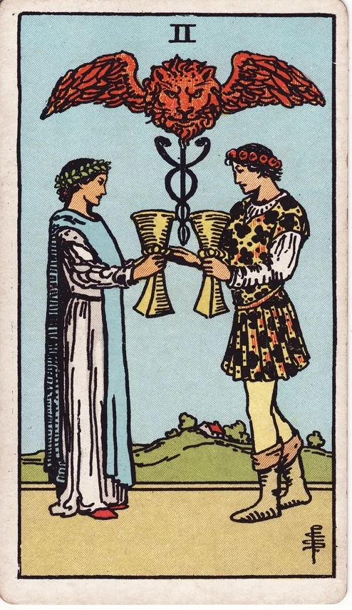 Two of Cups, Rider-Waite-Smith tarot card