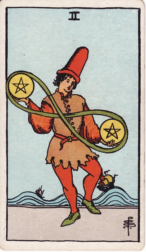 Two of Pentacles, Rider-Waite-Smith tarot card