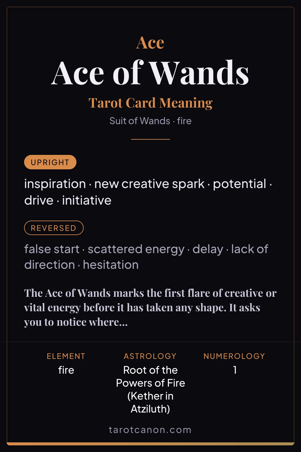 Ace of Wands - tarot card meaning