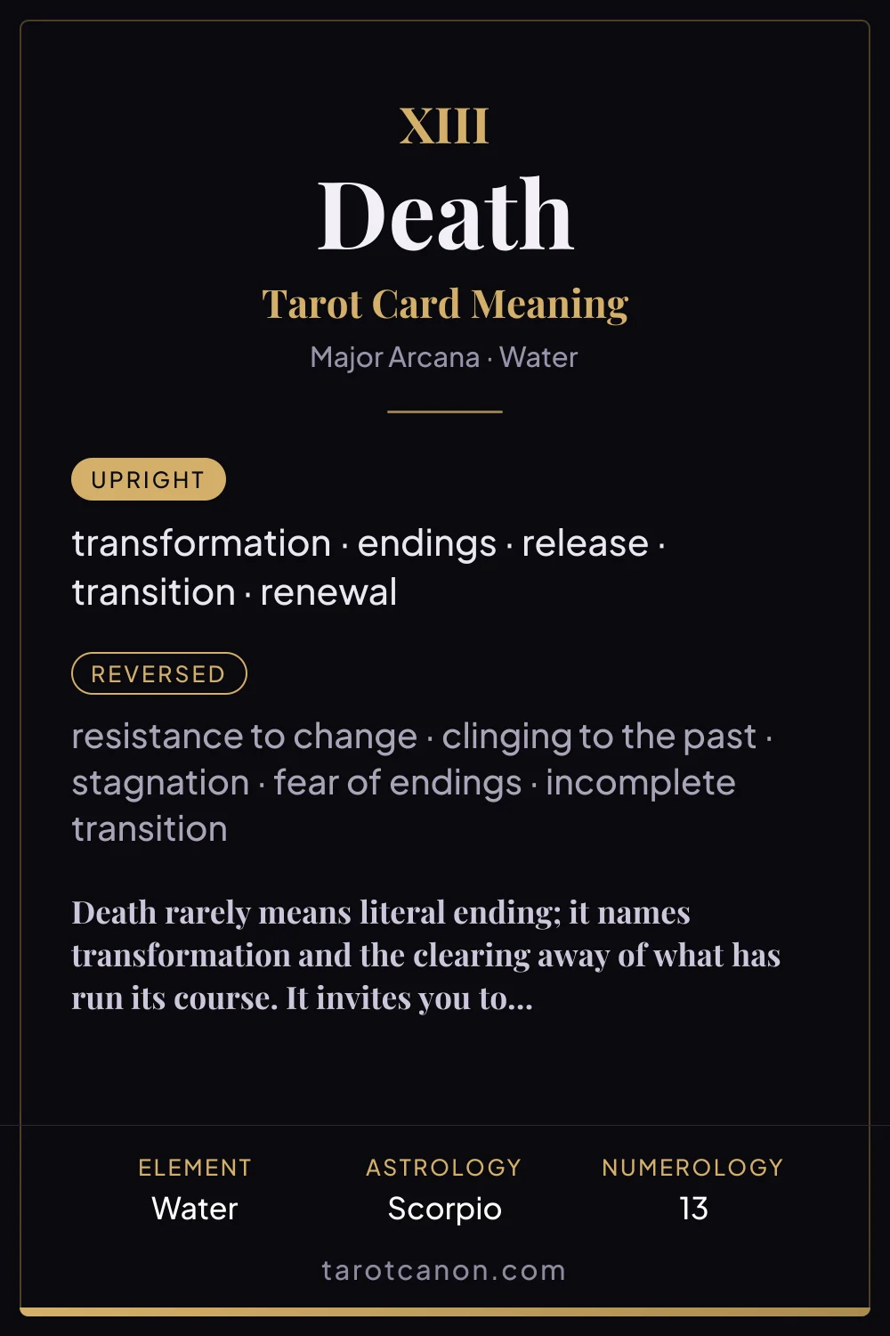 Death - tarot card meaning
