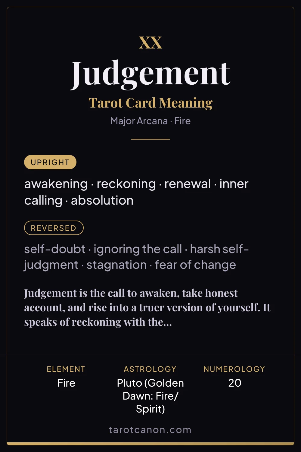 Judgement - tarot card meaning