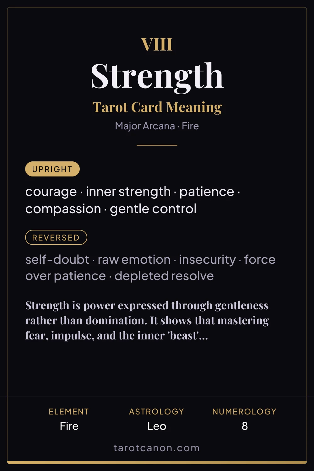 Strength - tarot card meaning