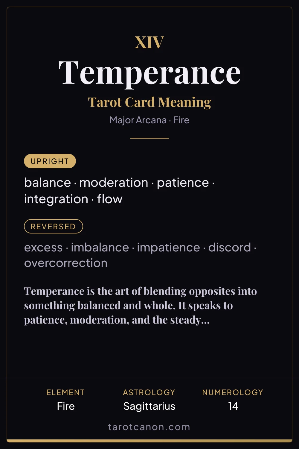 Temperance - tarot card meaning