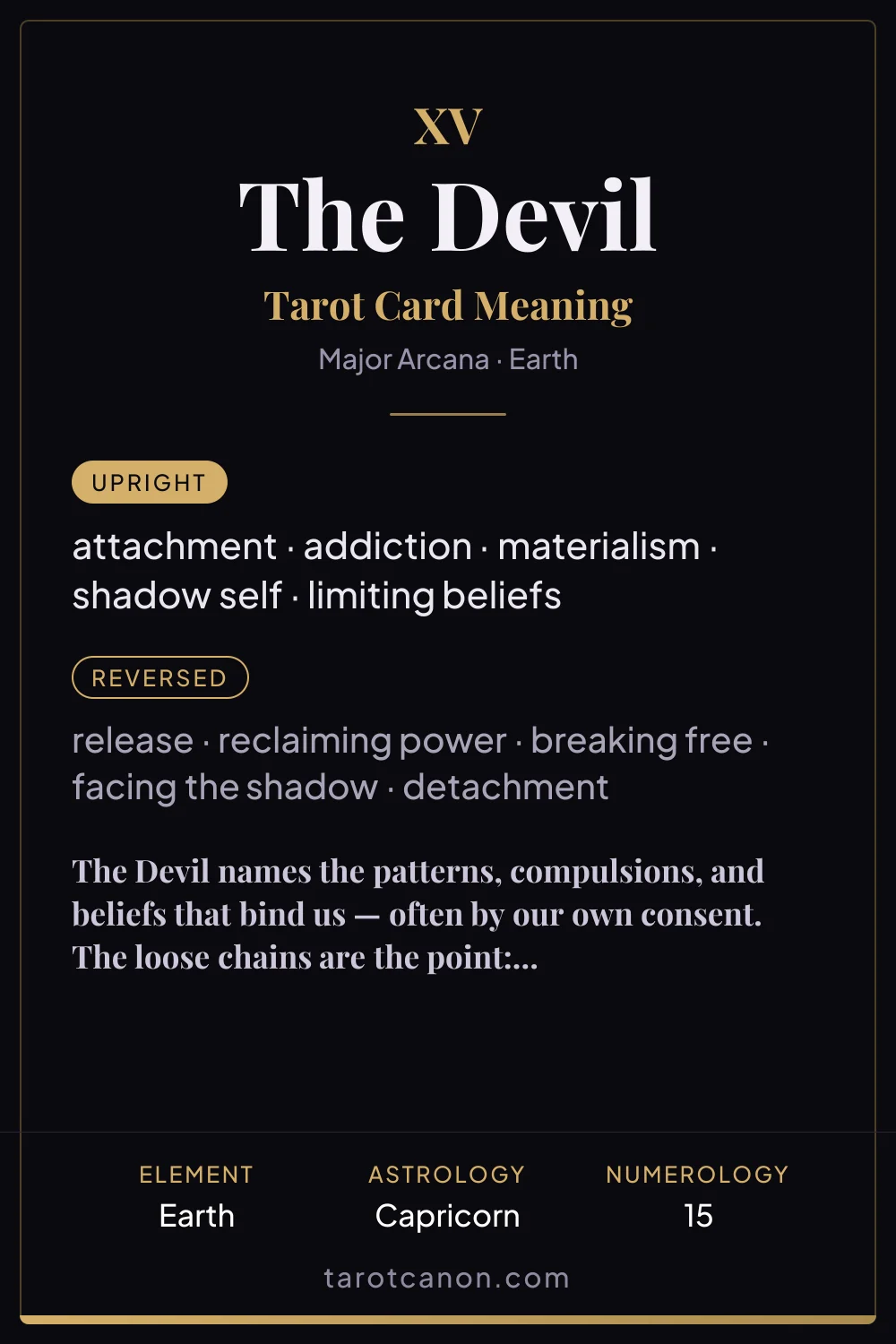 The Devil - tarot card meaning