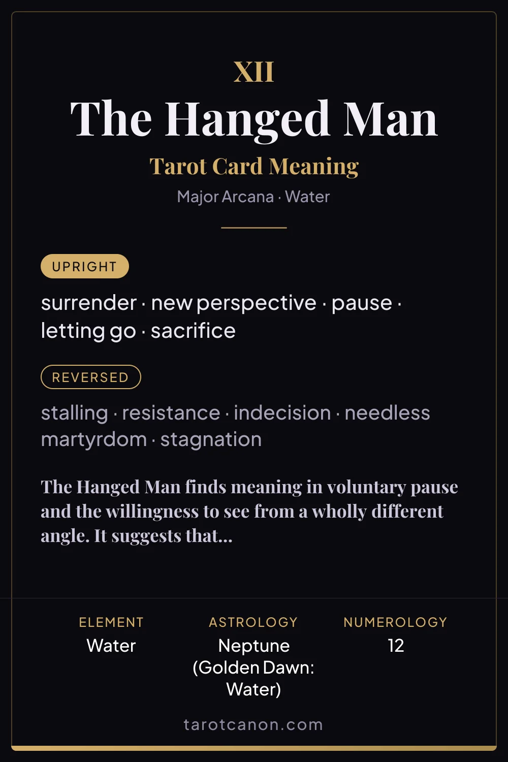 The Hanged Man - tarot card meaning