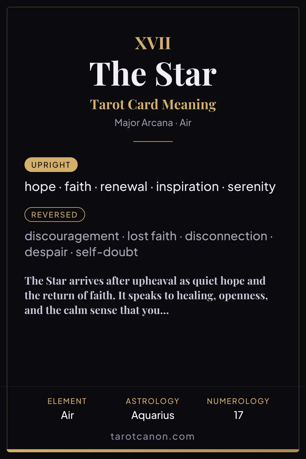 The Star - tarot card meaning